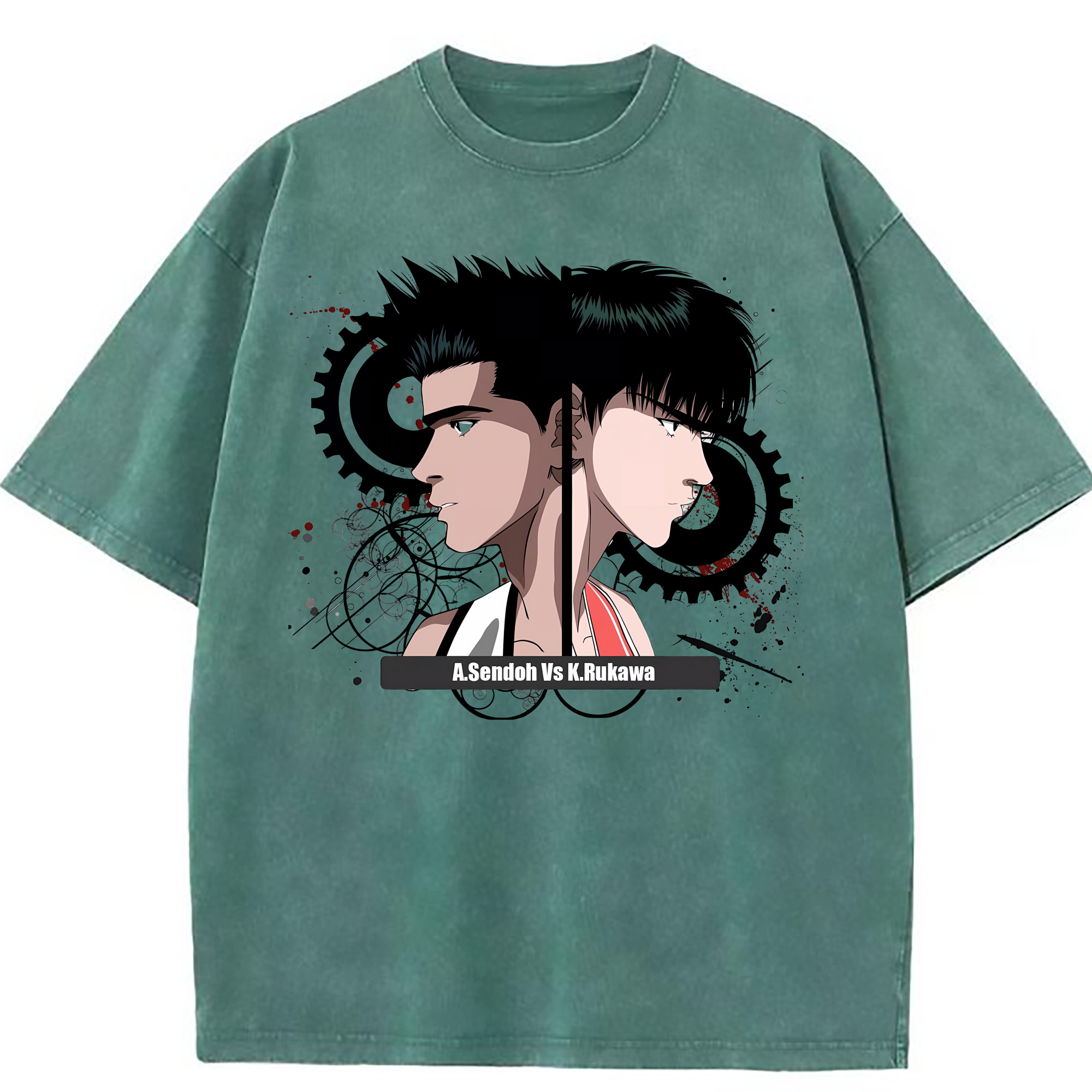 （画像用） SLAM DUNK／スラムダンク 綿100% ヴィンテージ風 半袖Tシャツ（フロントプリント）